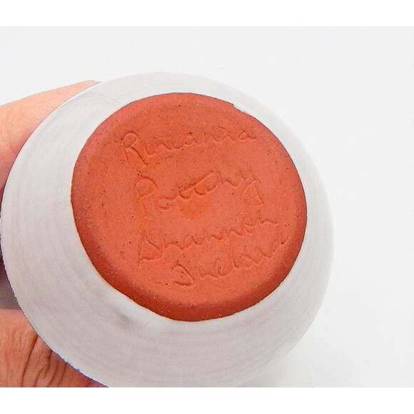 Rineanna Pottery Shannon Ireland Egg Cups Glazed Hand Signed Gray Blue Set 2 - Picture 7 of 7